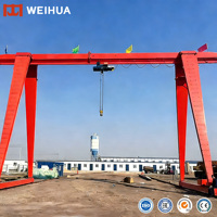 Peralatan Pengangkat Bergerak yang Dipasang di Rel Lantai 5 Ton 10 Ton 16 Ton 20 Ton 50t Single Beam Gantry Crane dengan Electric Hoist