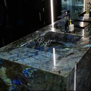 Màu xanh Labradorite Granite đảo đầu tích hợp với cùng một Labradorite Granite đá chìm cho nhà bếp islandtops - Product Image 1