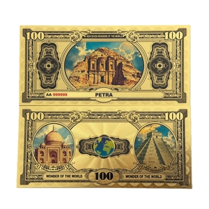 2026 7 Tipi di Banconote delle Sette Meraviglie del <span class=keywords><strong>Mondo</strong></span>, Banconote Culturali in Oro 24K per Collezione - Product Image 6