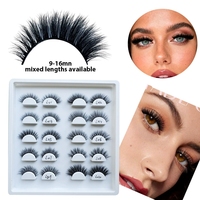 Cils synthétiques Mega Volume 3D effet vison, bande complète, réutilisables, sans cruauté, semi-faits à la main, boîtes à cils personnalisées, vente en gros