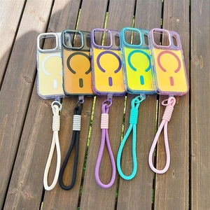 <span class=keywords><strong>Coque</strong></span> de téléphone complète magnétique transparente à changement de couleur brillante, design peint par pulvérisation, avec sangle et poignée, pour <span class=keywords><strong>iPhone</strong></span> 17 Pro - Product Image 5