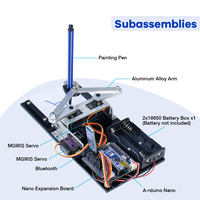 Kit de dessin à bras robotique comprenant une carte de contrôle Nano V3.0 ATmega328P, machine à dessin programmable DIY pour projets Arduino