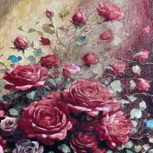<span class=keywords><strong>Tapisserie</strong></span> vintage à motif de rose peinte à l'huile, 60*90cm, <span class=keywords><strong>avec</strong></span> franges en soie de mûrier, décoration murale artistique - Product Image 5