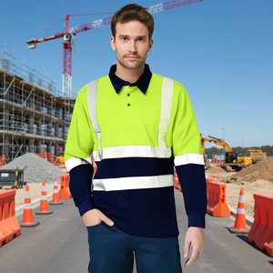 Polo réfléchissant à séchage rapide et absorbant la transpiration pour chantier, idéal pour les travailleurs des champs pétrolifères, des mines <span class=keywords><strong>de</strong></span> charbon et la sécurité routière nocturne - Product Image 1