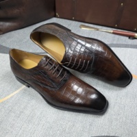 Chaussures Oxford pour hommes de qualité supérieure, prêtes à être expédiées, en cuir gaufré crocodile, chaussures habillées en cuir faites à la main, chaussures habillées formelles en cuir, 1 paire MOQ