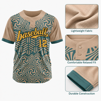 Maillots de baseball personnalisés unisexes coupe décontractée, chemises d'équipe entièrement boutonnées, queue de chemise allongée, pour ligues adultes et entraîneurs, vente en gros, manches courtes 100%