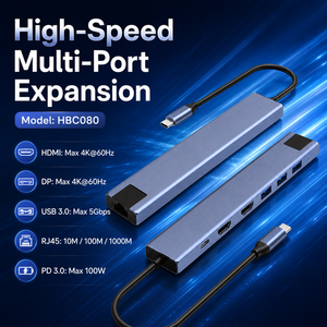 Hub <span class=keywords><strong>USB</strong></span>-C 7 en 1 double <span class=keywords><strong>HDMI</strong></span> 4K 60Hz, Ethernet Gigabit RJ45, 100W PD, station d'accueil multiport Type C pour MacBook et ordinateur portable - Product Image 1