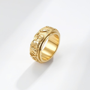 Anillo Giratorio de Acero Inoxidable con Símbolo de la Suerte del Antiguo Egipto, Adornos de Montaña y Mar, para Protección, Recuerdos de Viaje y Hol - Product Image 4