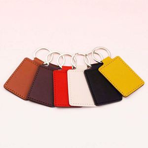 Round Shape Blank Keychain PU <b>Leather</b> <b>Key</b> <b>Chain</b> Custom Brand Logo <b>Leather</b> Keyholder - Product Image 6