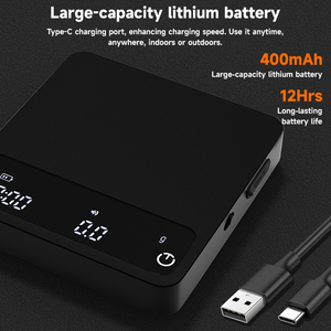 Bilancia da Cucina Digitale LED 2KG, Alta Precisione, Intelligente, Moderna, Mini Bilancia per Caffè con Timer - Product Image 3