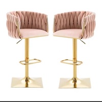 Chaise de bar de luxe K Midcentury, base ronde, pivotante, réglable en hauteur par vérin hydraulique, pour comptoir