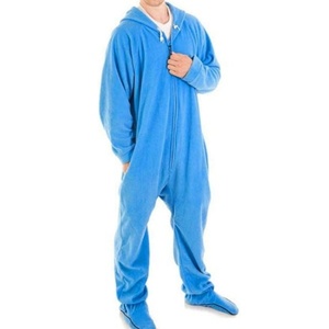 <strong>Men</strong> Coral Fleece Hooded <strong>Onesie</strong> With Pockets Custom Print Pattern One Piece Loungewear - Product Image 2