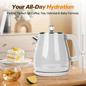 En stock, MOQ 12 pièces, bouilloire électrique rétro populaire, 1,8 litre, bouilloire à eau à double paroi - Product Image 5