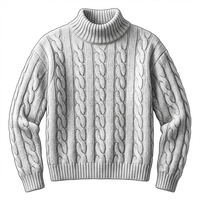 Pull en cachemire et laine sur mesure pour femmes, tricot à col roulé, pull à col haut, pulls en tricot torsadé pour femmes