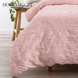 फैशन बेडडिंग नए डिजाइन गुलाबी रंग क्रिकल 3 पीसी ठोस 85gm duवेट कवर सेट - Product Image 4