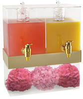 Distributeur de boissons froides en acrylique transparent personnalisé pour la fête de mariage Distributeur de boissons en acrylique à double modèle