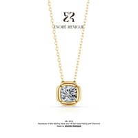 Collier chaîne en argent 925 plaqué or 18 carats avec moissanite taille Asscher 2 carats, bordure fleurie, D VVS1 – Bijou professionnel et élégant
