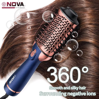 Sèche-cheveux professionnel NOVA 1200W USB et moteur électrique AC, brosse à air chaud ionique en céramique PTC, lissage, bouclage, utilisation en camping-car, hôtel