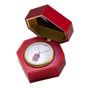 Boîte à bijoux rotative en forme de cœur avec fonction de lecture vidéo, boîte cadeau musicale LED, boîte d'emballage, type de fermeture sans, rouge, étui simple - Product Image 2