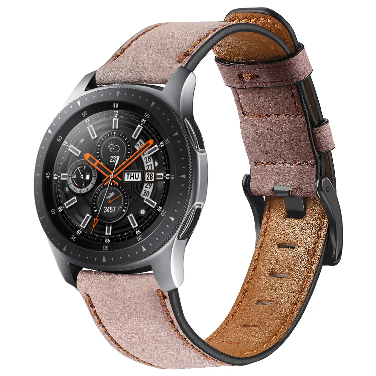 ساعة يد ذكية كلاسيكية من الجلد ماركة Laihe سوار De Montre وصل حديثًا لساعة يد لجهاز Samsung Galaxy