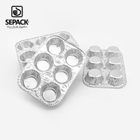 Moule à muffins en aluminium jetable à 6 cavités, plateau de cuisson pour 6 cupcakes, idéal pour mini-gâteaux, œufs, quiches, cuisson au four