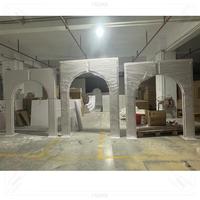 FSDKX Offre Spéciale or arc toile de fond mariage scène toile de fond arc PVC mariage décor blanc arc porte toile de fond support