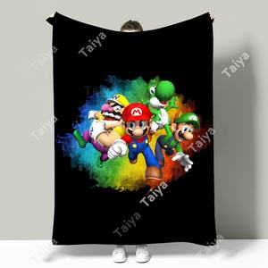 Couverture personnalisée avec nom de dessin animé, couverture <span class=keywords><strong>Super</strong></span> <span class=keywords><strong>Mario</strong></span> créative personnalisée, cadeau d'<span class=keywords><strong>anniversaire</strong></span> de bébé, <span class=keywords><strong>décoration</strong></span> de la maison - Product Image 3