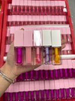 Gloss à lèvres liquide OEM, huile à lèvres minérale, couleur personnalisée, gloss transparent, fini waterproof non collant, rouge à lèvres