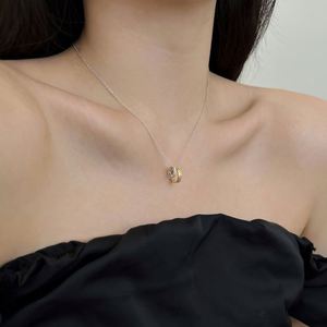 Collar con Colgante de Doble Círculo de Plata S925 con Cadena de Eslabones, Diamantes Moissanite y Circonita 5A, Diseño Exclusivo de Dylam, Joyería Fina de Moda - Product Image 4