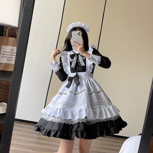 British Style Long Sleeve Maid Outfit Black Cosplay Costume Anime Role Play Dress Plus Size Fresh Sweet Uniform - Product Image 3