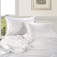 Parure de lit 4 pièces 100 % coton égyptien, drap plat en satin soyeux, drap-housse respirant et taies d'oreiller