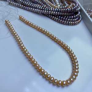 1240 Zhuji Natural Purple Freshwater <b>Pearls</b> 8-9MM Flat Beads <b>Loose</b> Necklaces Beads - Product Image 2