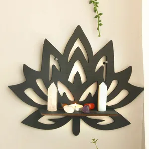 Étagère en bois de Lotus étagères flottantes présentoir pour décoration murale Boho étagère en cristal organisateur mural pour salon Art mural