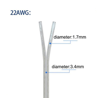 28/26/24/22/20/18AWG 2468 Cable eléctrico de cobre estañado Flexible de 2 núcleos Cable paralelo transparente para fuente de alimentación de CC de luz LED