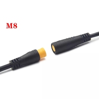 M8 Konektor Kabel Listrik Tahan Air IP67 2/3/4/5/6/7/8pin Male, Konektor Kabel Cepat PVC Tahan Api ISO9001 untuk Warna Hitam