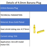 Kit de connecteurs banane mâle-femelle plaqués or 4,0 mm pour batterie Lipo RC, ESC, moteur, modèle d'avion, charge