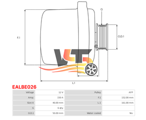 Alternador de coche EALBE026 para C200/C220/C270/E200/<span class=keywords><strong>E220</strong></span>/ML270/S320/S400 CL600/S600 0001502050 1371500550 - Product Image 5