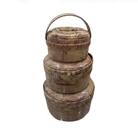 Elegante Juego de 3 Recipientes Térmicos para Alimentos de 2.5L, 5L y 8L, con Textura de Madera, Aislados, con Interior de Acero Inoxidable, para Servir en Fiestas