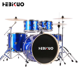 HEBIKUO - Juego de Batería Acústica Profesional de Jazz de 5 Piezas con Pedal, Platillos, Soportes y Taburete para Práctica de Jazz - Product Image 1