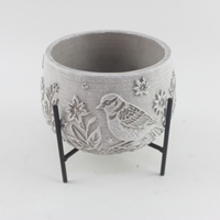 Jardinière en ciment avec un motif animal unique en relief, pot pour plantes succulentes et bonsaï, décoration de bureau, décoration de vacances