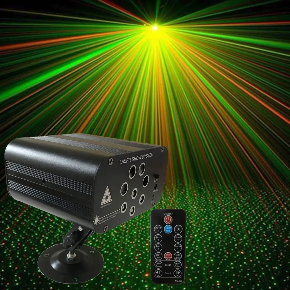 8 Holes 128 Patterns RGBW Laser Light Disco Lights LED DJ Lighting Party Stage Decoration for Home Wedding Festival sound