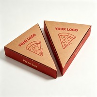 Boîtes d'emballage pour pizza en papier en gros, boîtes à pizza triangulaires jetables personnalisées, encre à base de soja, boîte à tranches de pizza de haute qualité