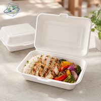 Contenants alimentaires en bagasse de canne à sucre sans PFAS, 9x6 et 9 pouces, pour la vente en gros, idéaux pour les restaurants, la livraison à emporter et la restauration
