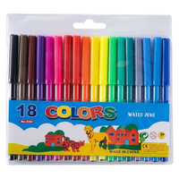 Lot de marqueurs feutres fins 6 couleurs classiques pour enfants – Idéal pour l'écriture, le dessin et la coloration à l'école et en classe