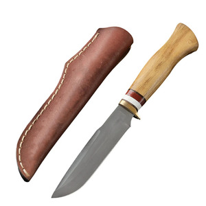 Couteau de chasse à motif laser Damas EDC OEM, ambidextre, durable, dentelé, léger, avec étui en cuir Green Hills - Product Image 6