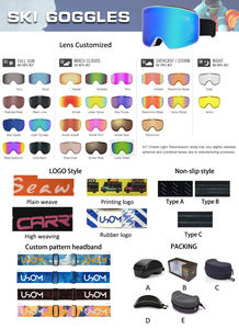 نظارات تزلج احترافية من جوجل, نظارات جليدية احترافية من المصنعين ، نظارات تزلج أنيقة عالية التأثير مع عدسات PC مغناطيسية مخصصة - Product Image 6