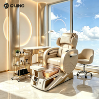 Fauteuil de pédicure de luxe pour spa avec drainage automatique et système de jets sans tuyauterie, fonction brume pour usage en salon