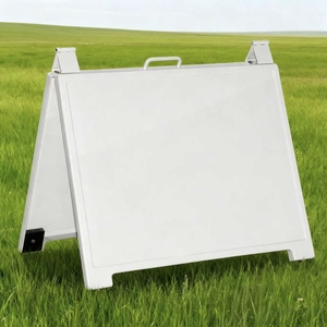 Panneau de signalisation A-Frame <span class=keywords><strong>en</strong></span> ABS pour extérieur 2026 - 43*59.5cm Blanc/Noir pour trottoirs piétonniers |   Impression personnalisée, échantillon de panneau de signalisation pour <span class=keywords><strong>trottoir</strong></span> - Product Image 1