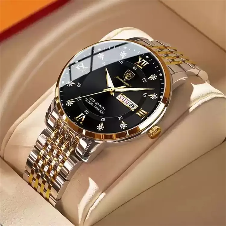 POEDAGAR 2022 New Casual Fashion Sports Men's Watch for men Stainless Steel Watch Large Dial Luminous Pointer Quartz Watch