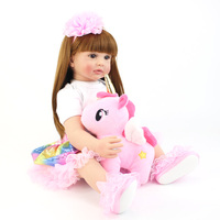 Poupée princesse 60cm pour bébé et petite fille, très réaliste, jouet en vinyle, grande taille, avec tissu licorne, corps, réaliste, cadeau d'anniversaire, pour enfant